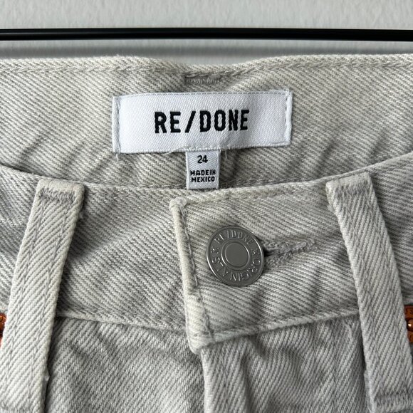 Re/Done Originals 70s High Rise Bootcut Jeans Light Grey Wash Women’s Size 24 - Picture 7 of 13